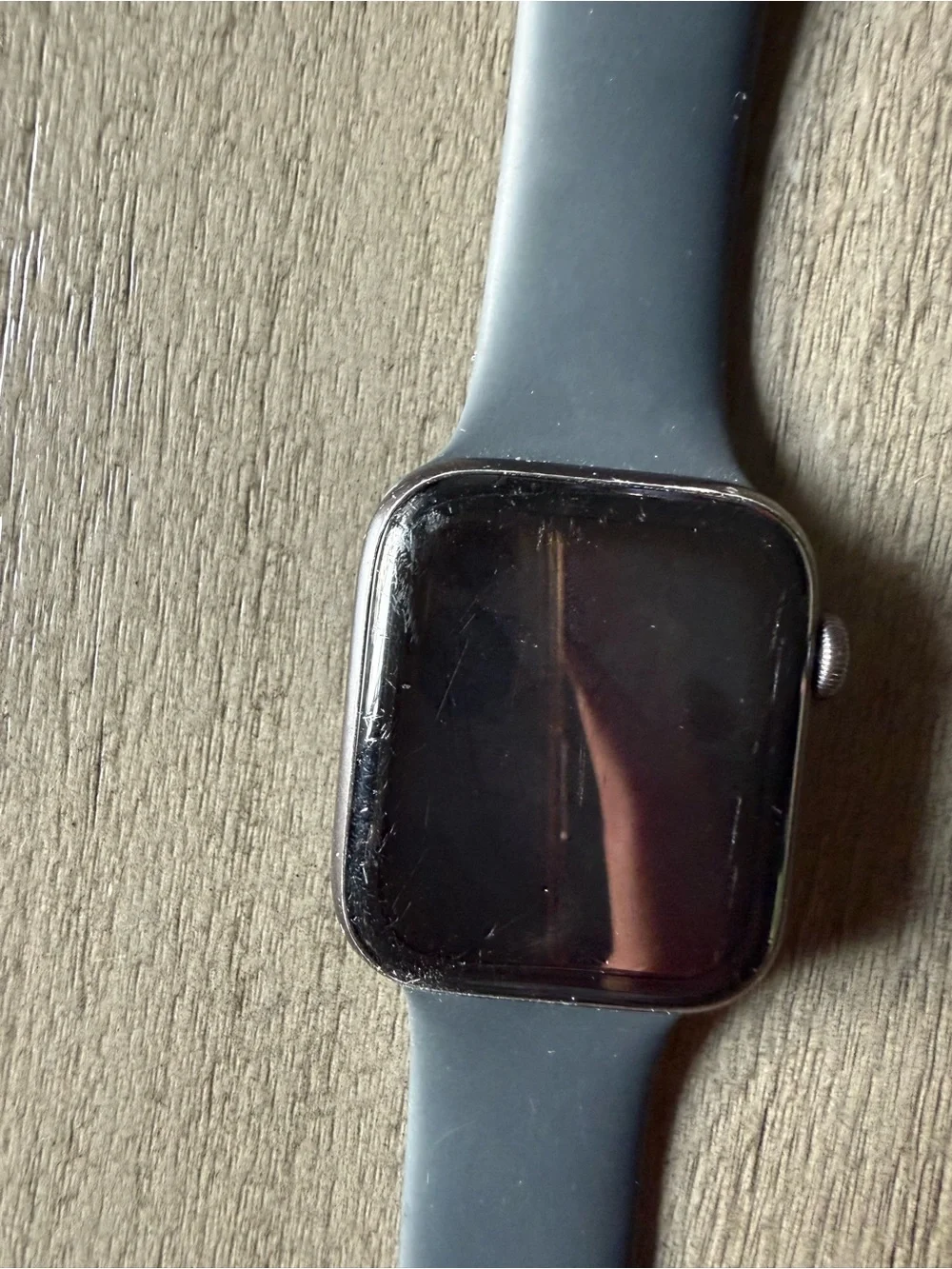 Apple Black Smartwatch with Charcoal Silicone Band